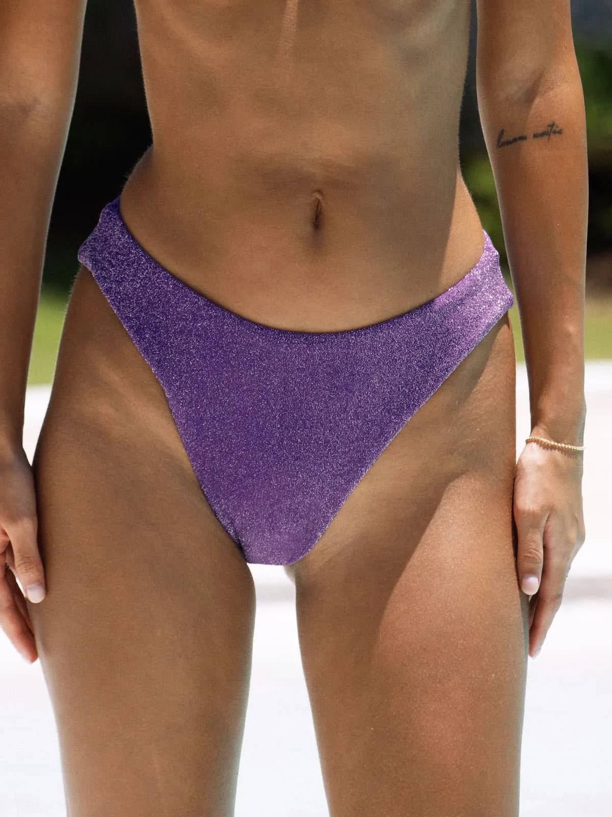 Purple Lurex Bikini Bottom sold by BERLOOK