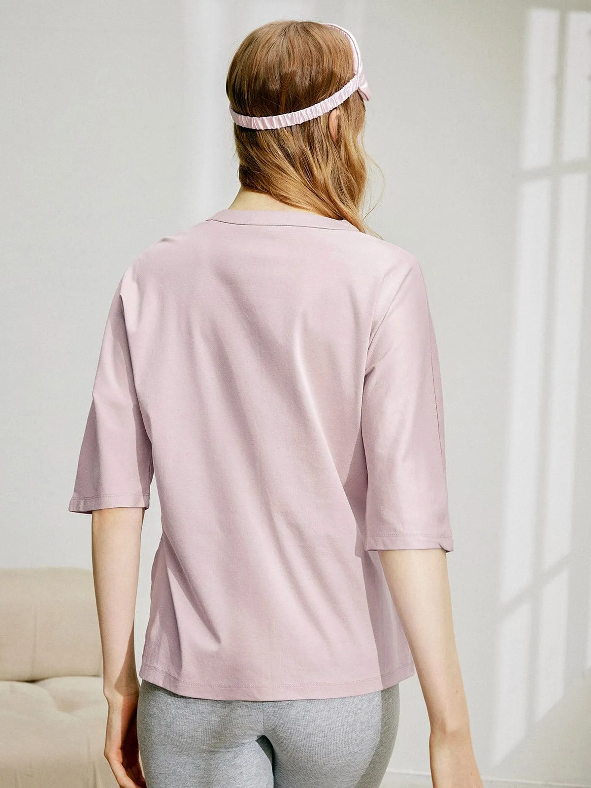 V Neck Modal Side Split Tee sold by BERLOOK product image thumbnail 3