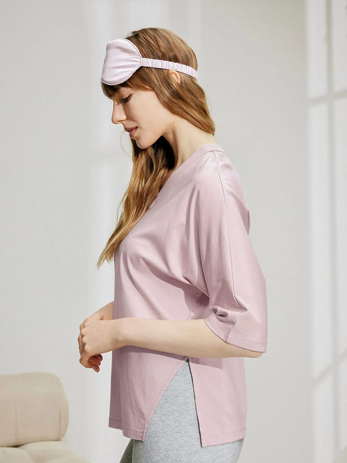 V Neck Modal Side Split Tee sold by BERLOOK product image thumbnail 4