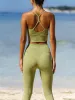 Light Green High Waisted Leggings 23” sold by BERLOOK