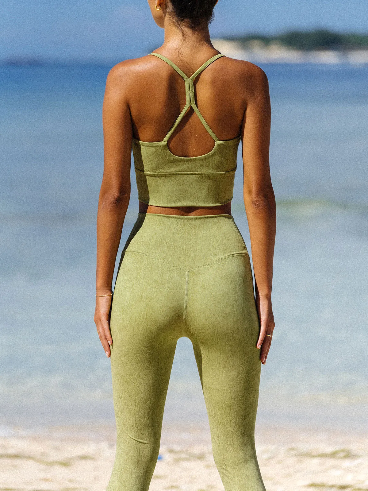 Light Green High Waisted Leggings 23” sold by BERLOOK product image thumbnail 4