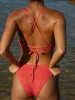 Red Jacquard Bikini Bottom sold by BERLOOK