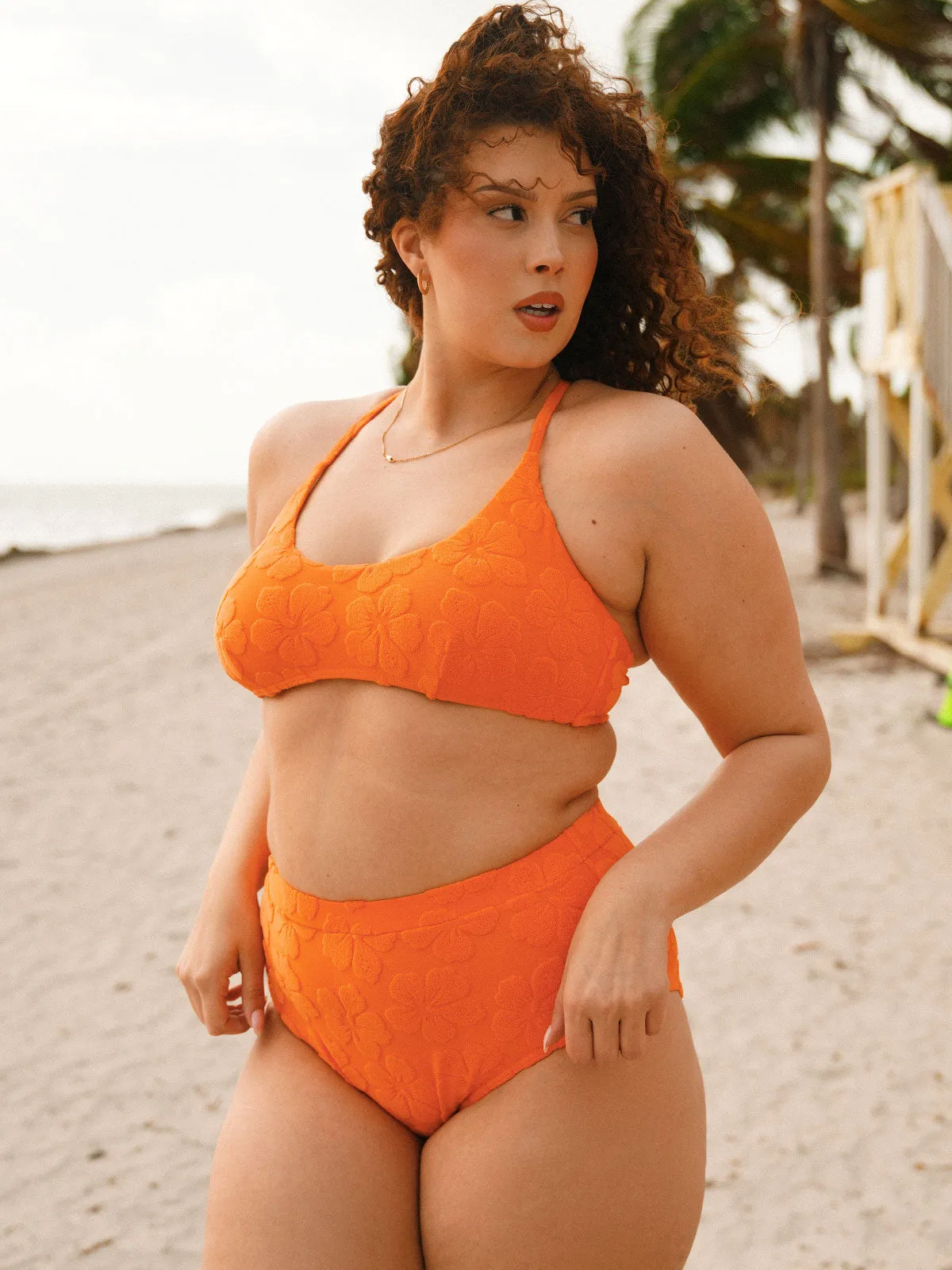 Floral Jacquard Plus Size Bikini Top sold by BERLOOK product image thumbnail 5