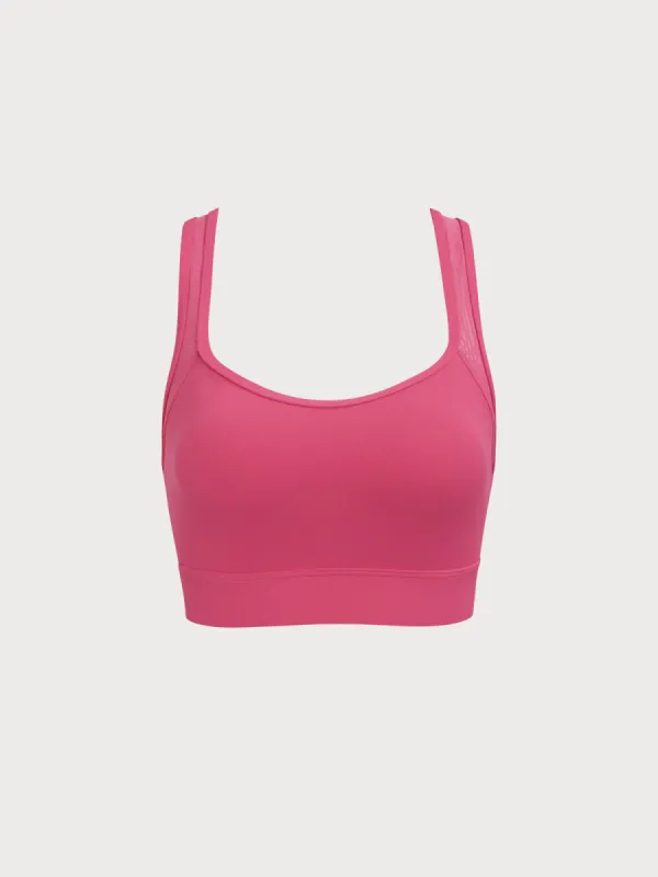 Rose Red Cross Lycra® Sports Bra--Medium Support sold by BERLOOK