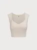 Beige V-Neck Tank Top--Light Support sold by BERLOOK