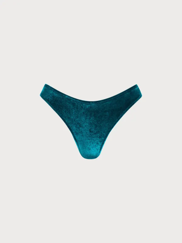 Malachite Green Velvet Bikini Bottom sold by BERLOOK