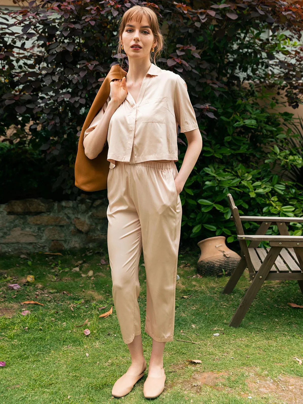 Solid Color Pocket Straight Pants sold by BERLOOK product image thumbnail 2