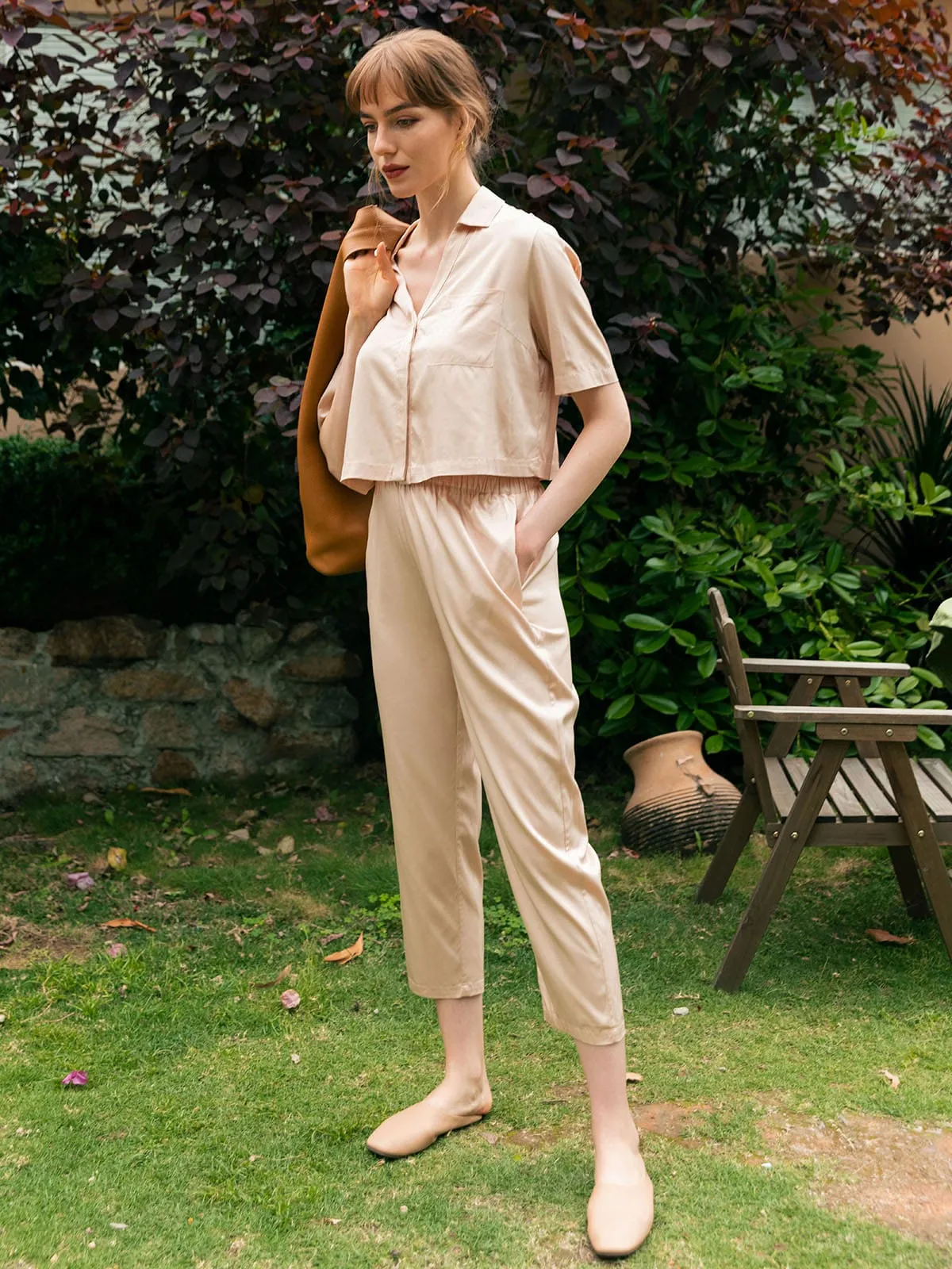 Solid Color Pocket Straight Pants sold by BERLOOK product image thumbnail 3