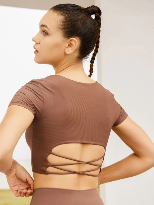 Cross Back Short Sleeve Top made by BERLOOK