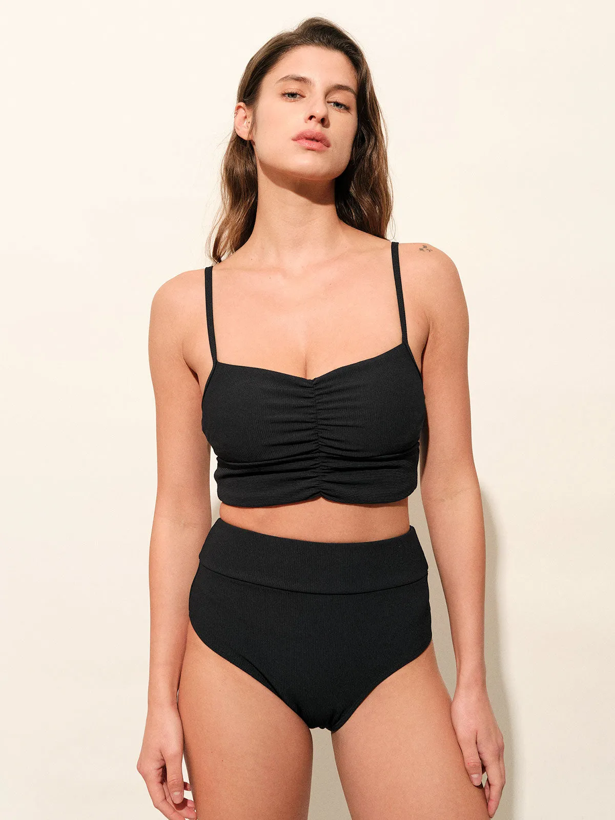 Black Ruched Bikini Bottom sold by BERLOOK product image thumbnail 3