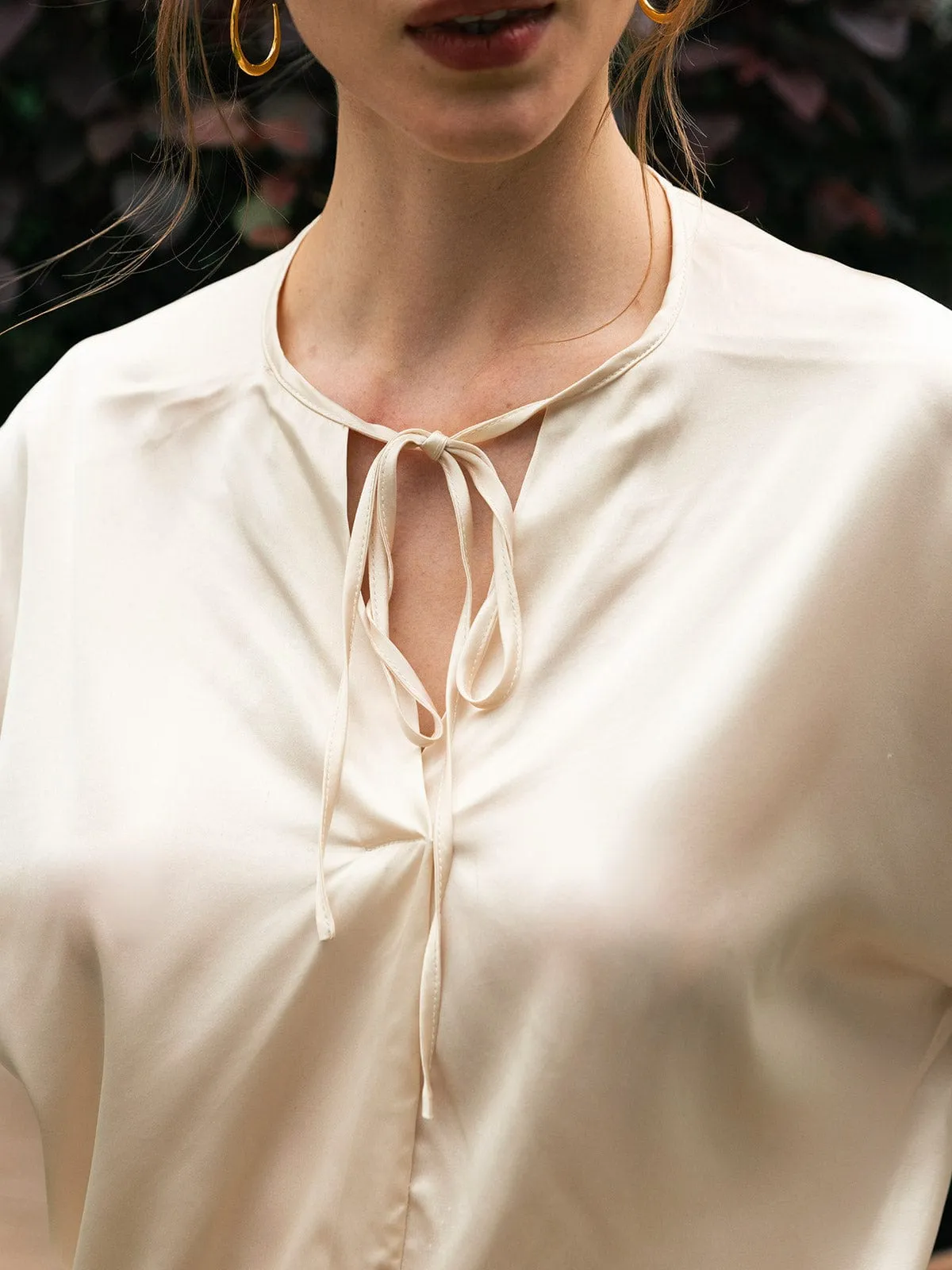 Tie V Neck Blouse sold by BERLOOK product image thumbnail 4