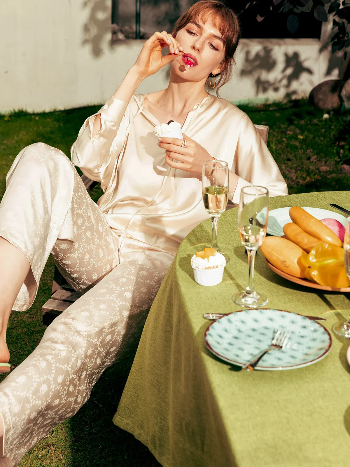 Tie V Neck Blouse sold by BERLOOK product image thumbnail 3
