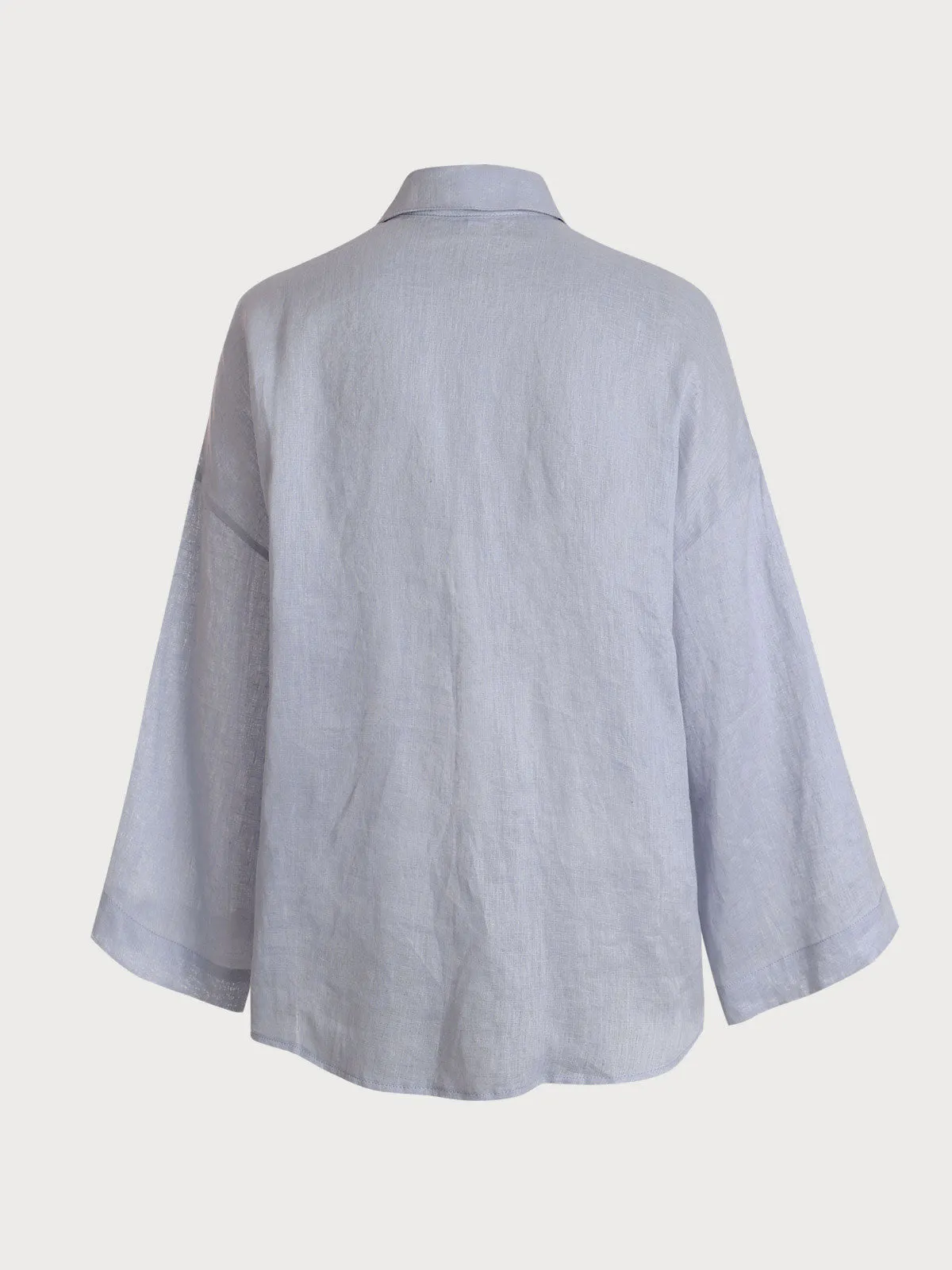 Purple Solid Pocket Flax Cover Up sold by BERLOOK product image thumbnail 2