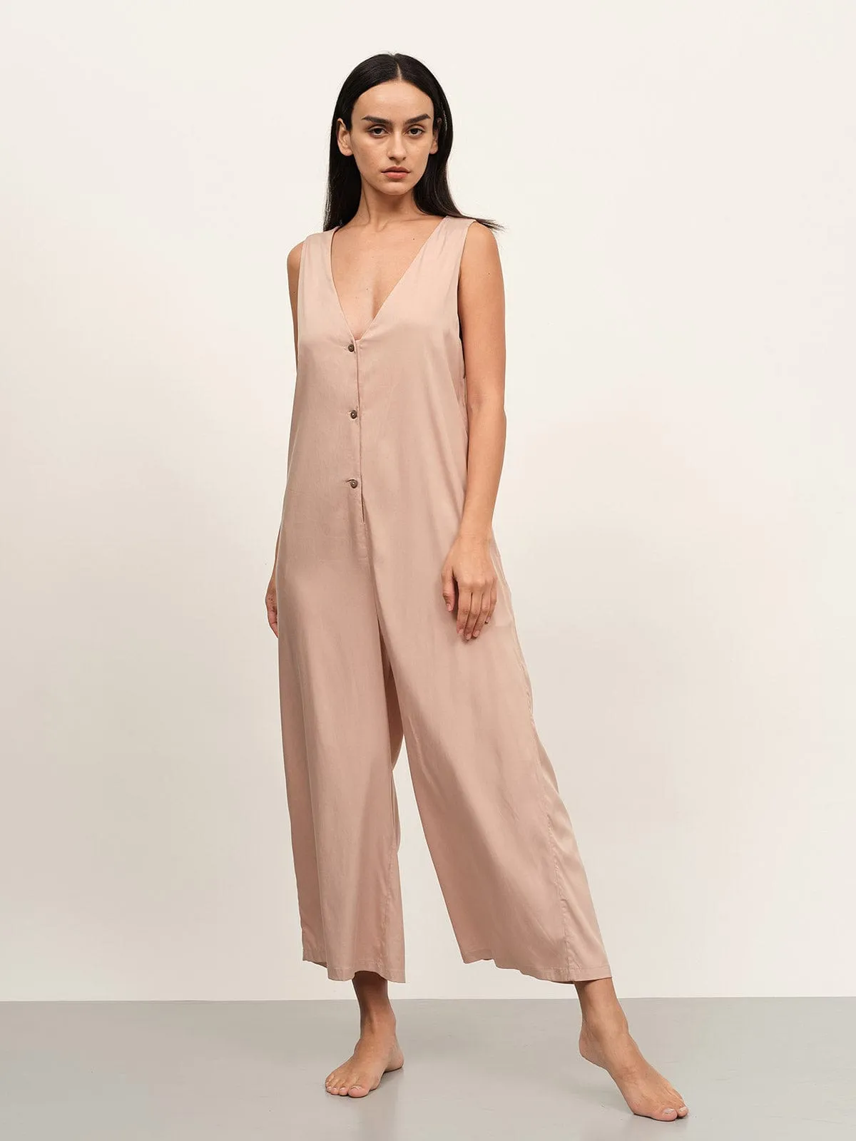 Button Up Solid Jumpsuit sold by BERLOOK product image thumbnail 3