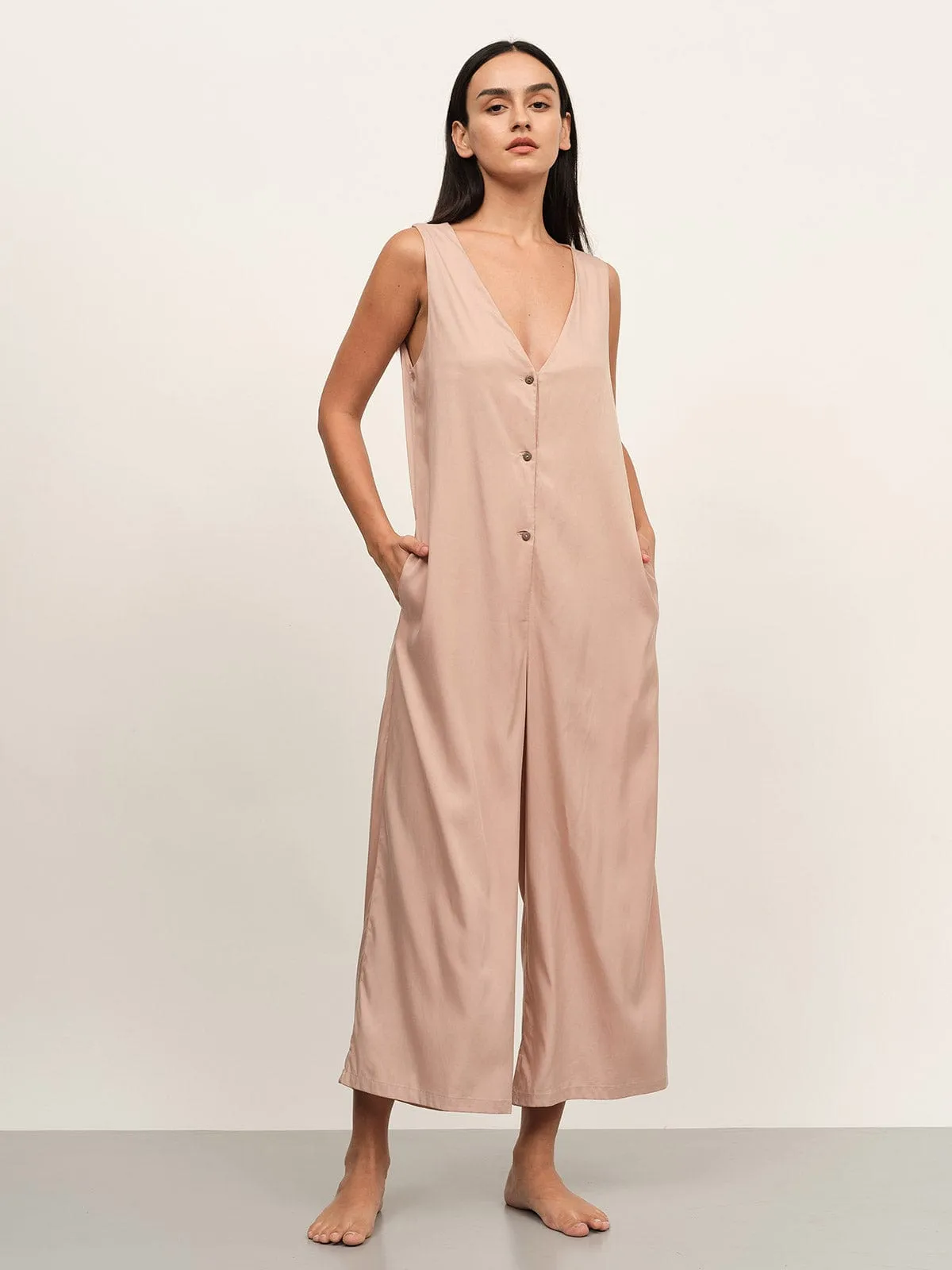 Button Up Solid Jumpsuit sold by BERLOOK product image thumbnail 2