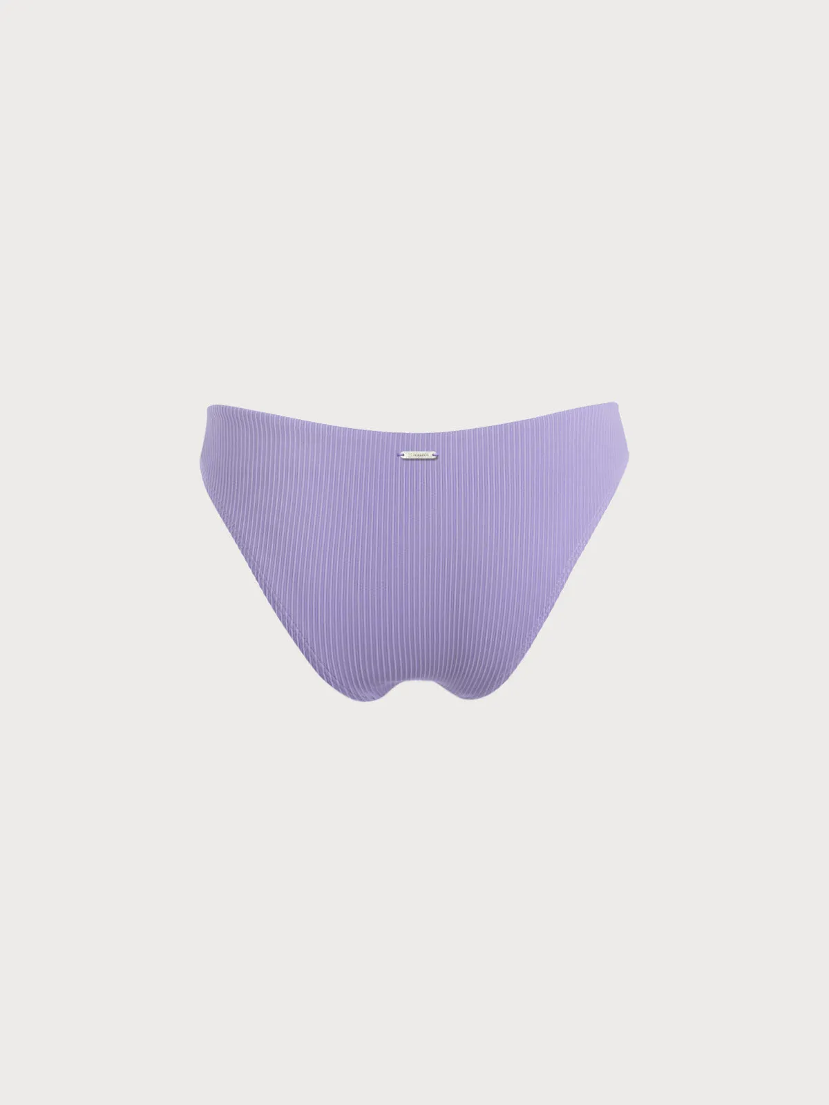 The Purple Ribbed Solid Low Waisted Bikini Bottom sold by BERLOOK product image thumbnail 2