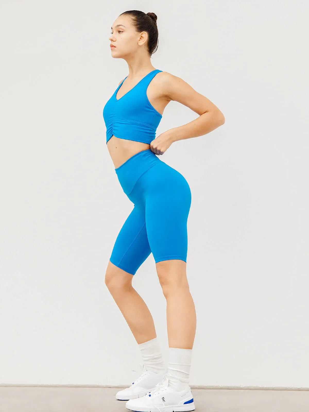 Navy Ruched Sports Bra sold by BERLOOK product image thumbnail 4