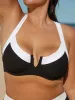 Black Contrast Trim Plus Size Bikini Top sold by BERLOOK