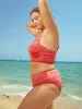 Red Jacquard Plus Size Bikini Bottom sold by BERLOOK