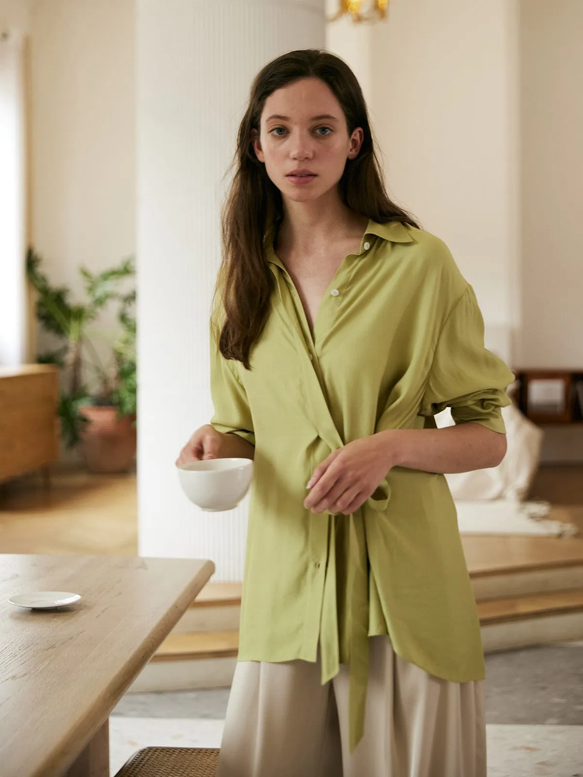 Tie Front Lapel Blouse sold by BERLOOK product image thumbnail 5