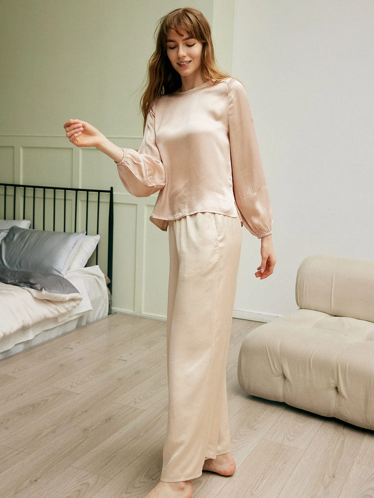 Solid Lantern Sleeve Viscose Blouse sold by BERLOOK product image thumbnail 2