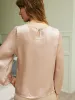 Solid Lantern Sleeve Viscose Blouse sold by BERLOOK