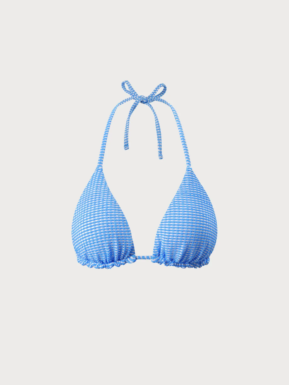 Blue Textured Striped Halter Bikini Top sold by BERLOOK product image thumbnail 5