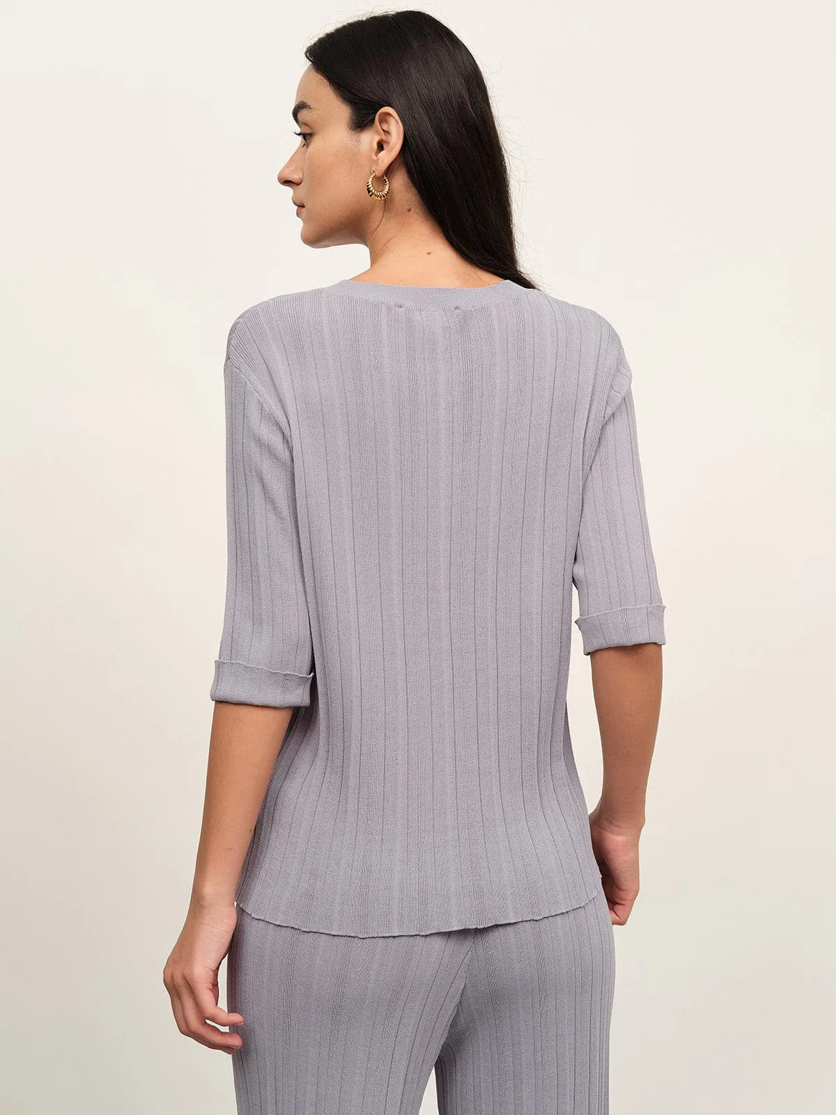 Ribbed Knit Tee sold by BERLOOK product image thumbnail 4