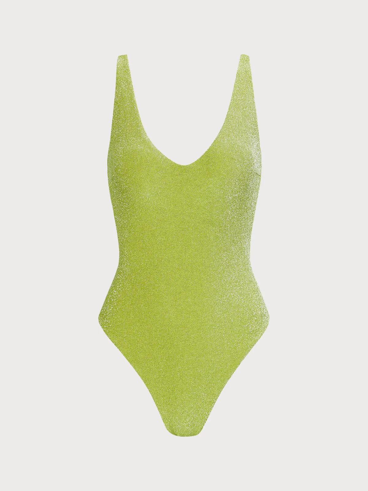 Light Green Lurex Cross Back One-Piece Swimsuit sold by BERLOOK product image thumbnail 4