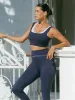 Navy Contrast U-shape Tank Top--Light Support sold by BERLOOK