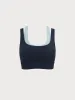 Navy Contrast U-shape Tank Top--Light Support sold by BERLOOK