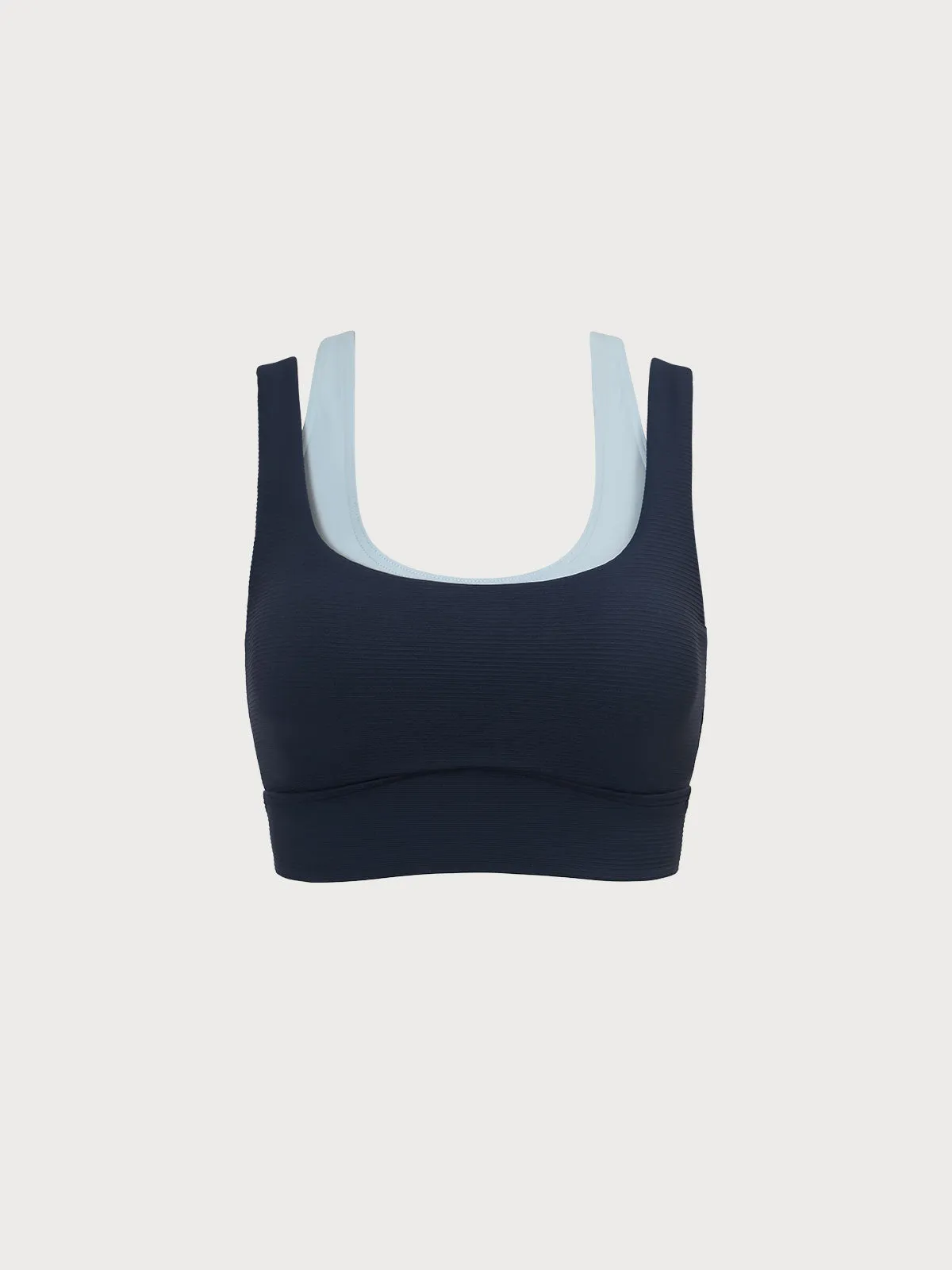 Navy Contrast U-shape Tank Top--Light Support sold by BERLOOK product image thumbnail 5