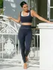 Navy Contrast U-shape Tank Top--Light Support sold by BERLOOK