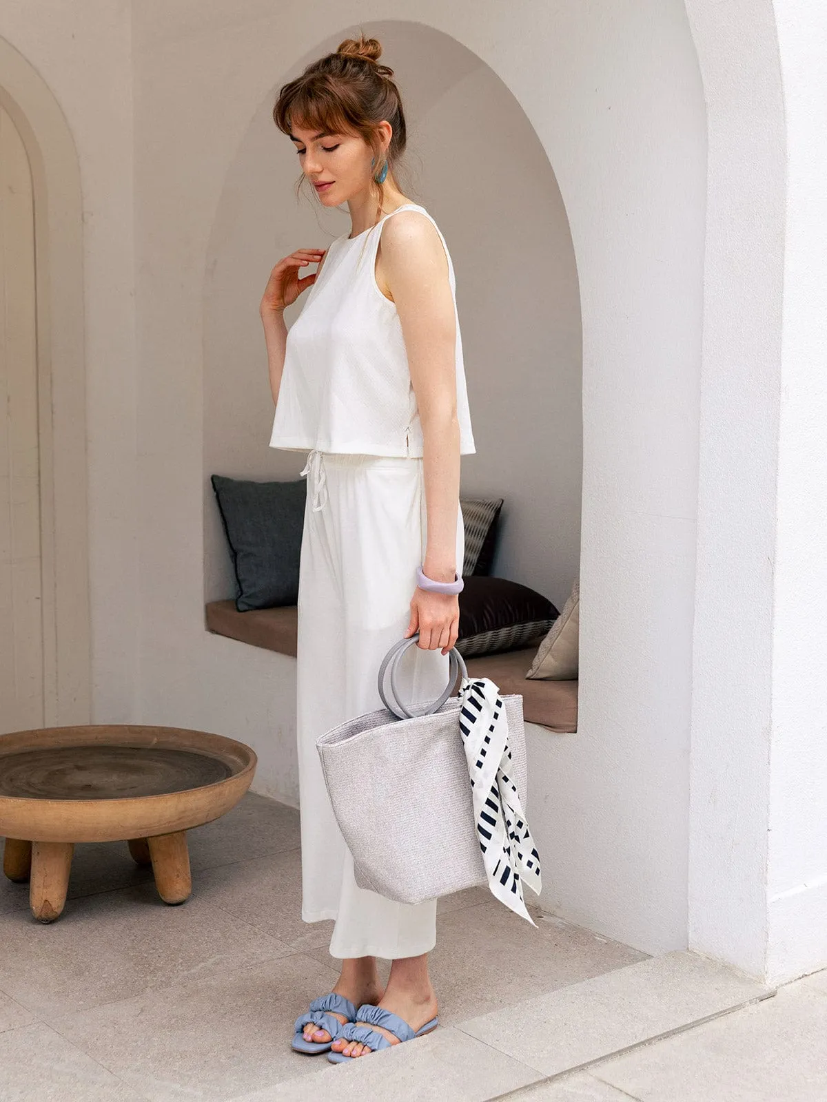 Side Split Ribbed Australia Cotton Tank Top sold by BERLOOK product image thumbnail 4