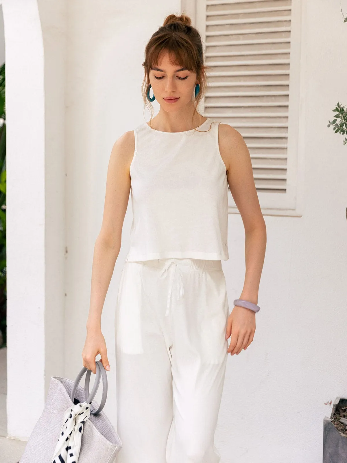 Side Split Ribbed Australia Cotton Tank Top sold by BERLOOK product image thumbnail 2