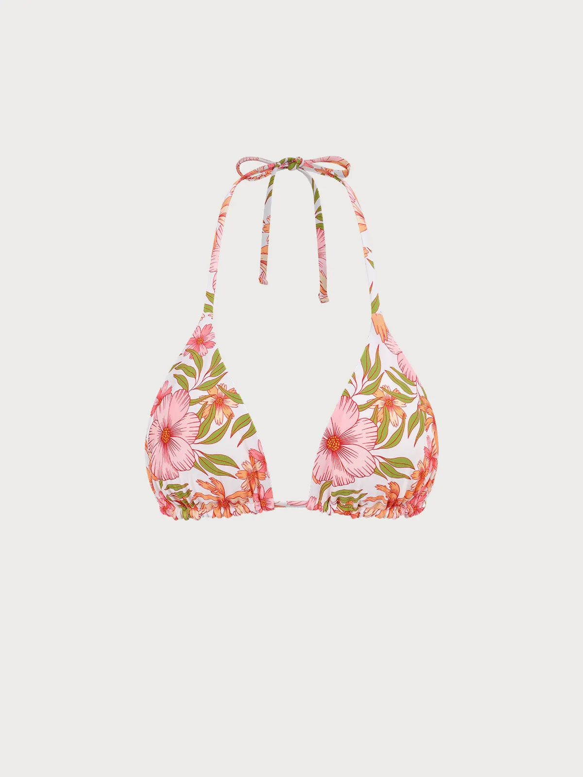 Pink Floral Reversible Halter Bikini Top sold by BERLOOK product image thumbnail 4