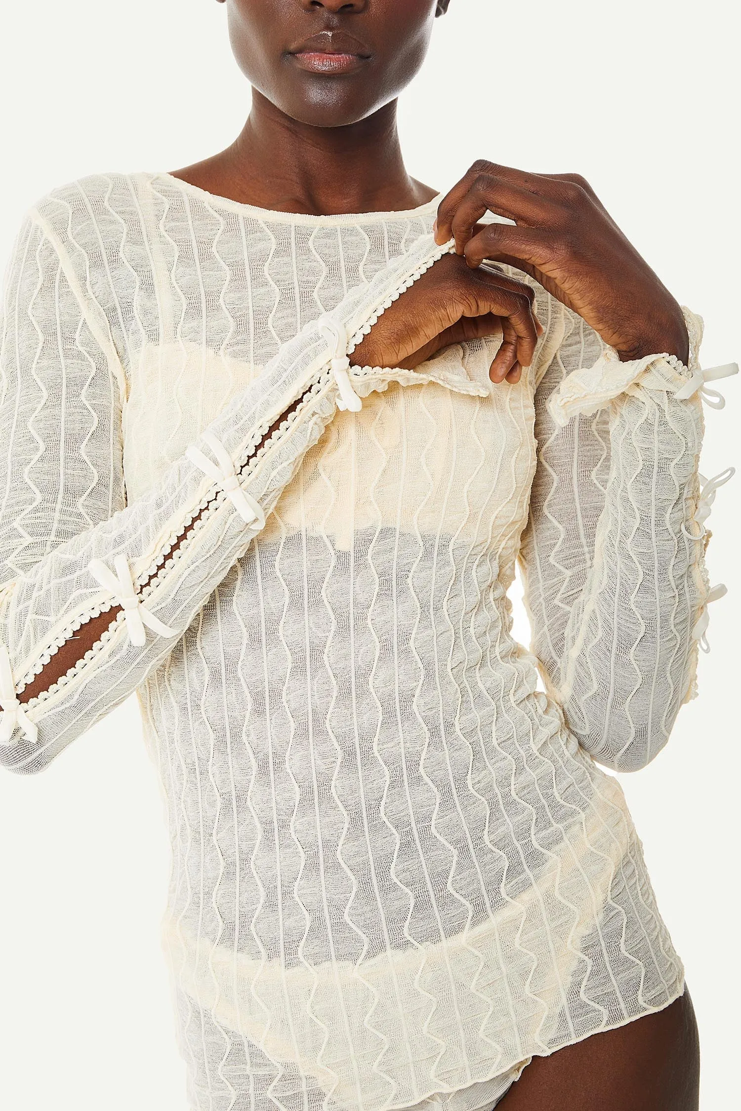 Ross Bow Long Sleeve Top sold by FIND ME NOW