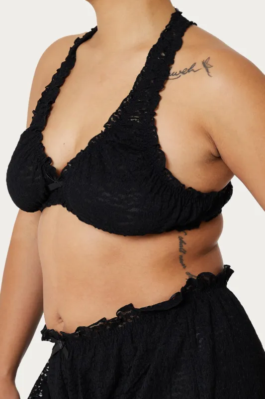 Crepe Tullie Bralette in Night sold by FIND ME NOW