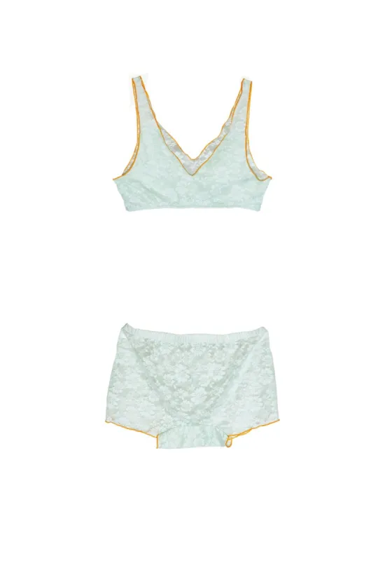 Silky Floral Mesh Bralette + Boy Short Bundle sold by FIND ME NOW