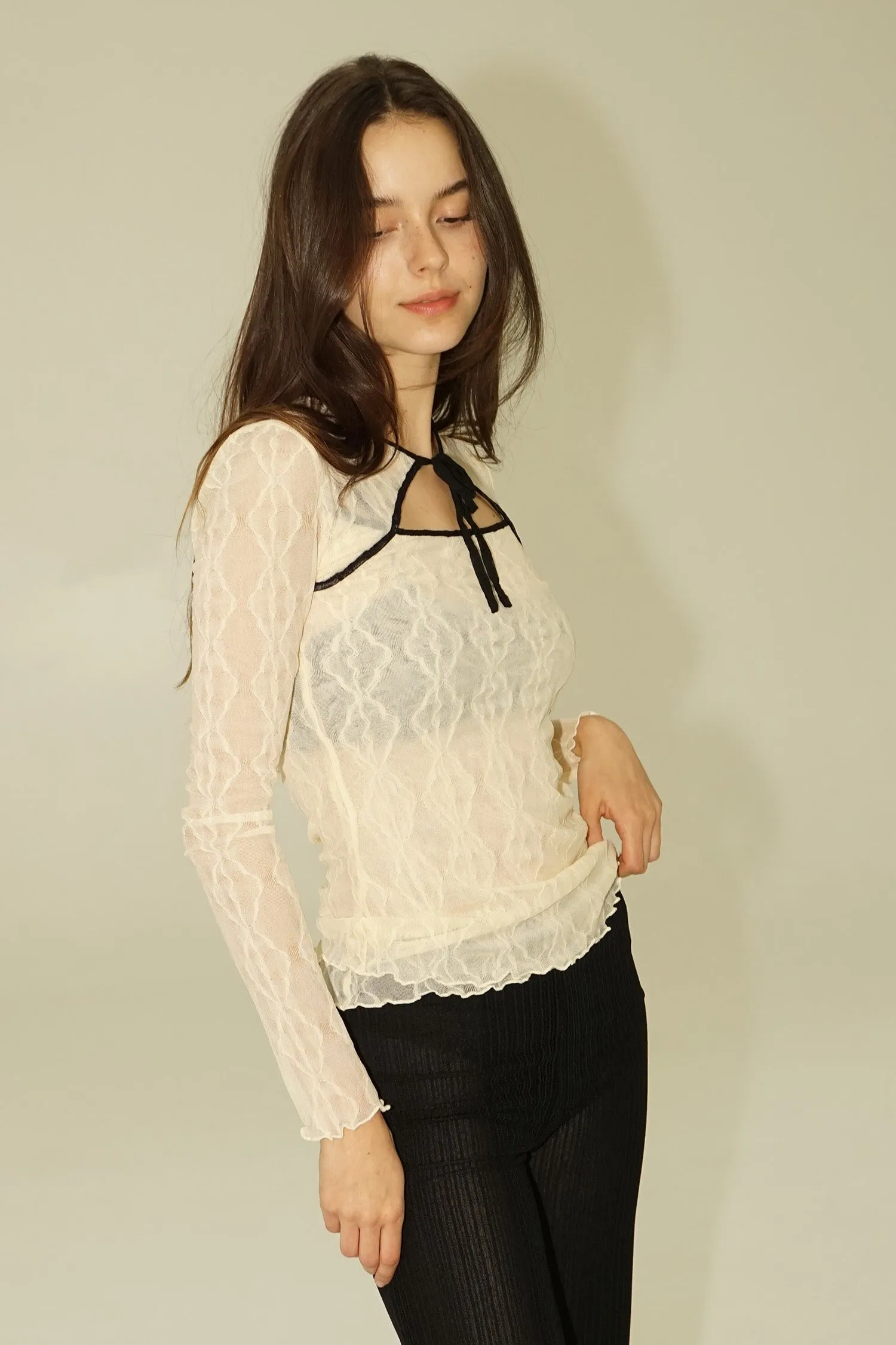 MARIPOSA LONG SLEEVE BOW TEE sold by FIND ME NOW product image thumbnail 3