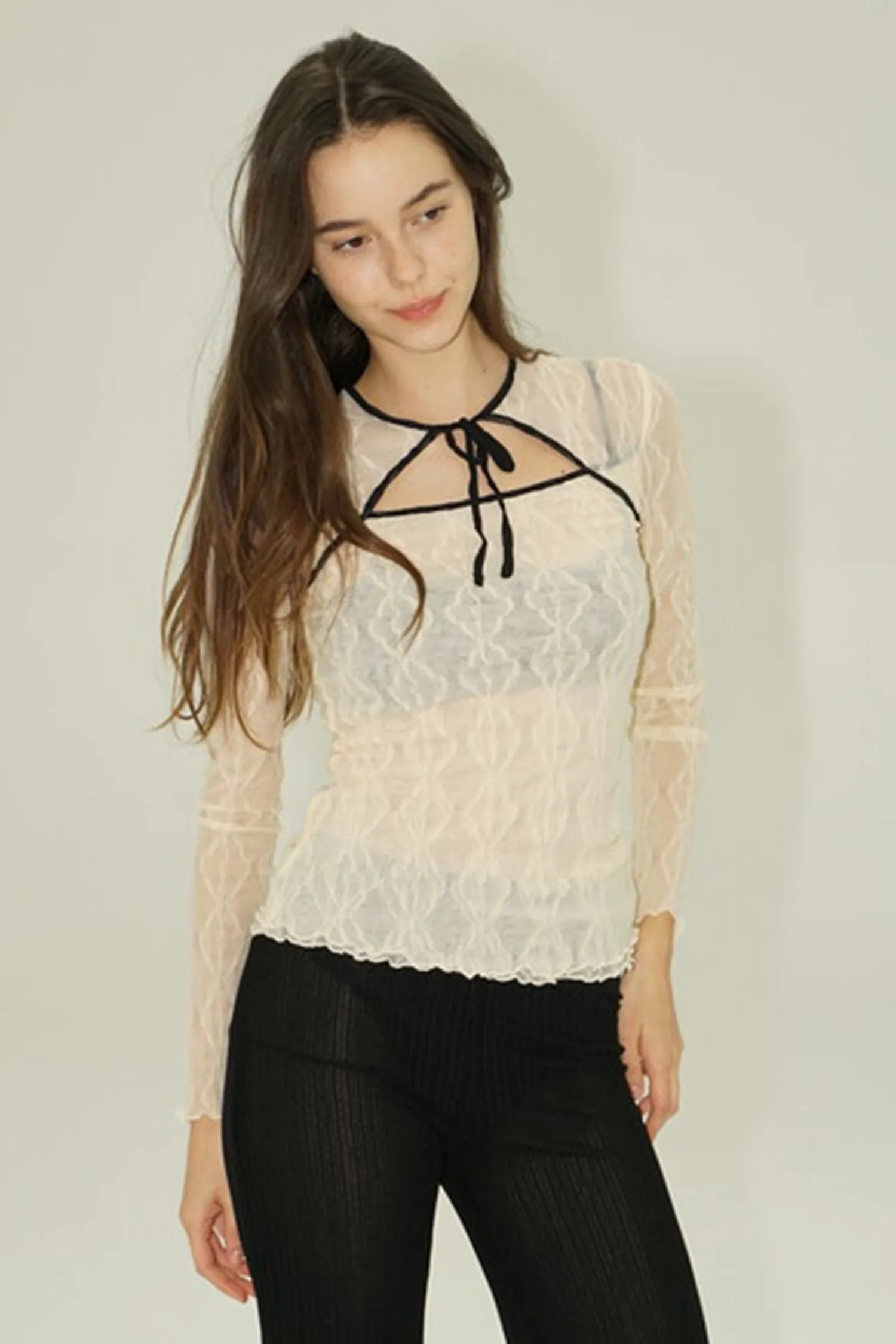 MARIPOSA LONG SLEEVE BOW TEE sold by FIND ME NOW product image thumbnail 2
