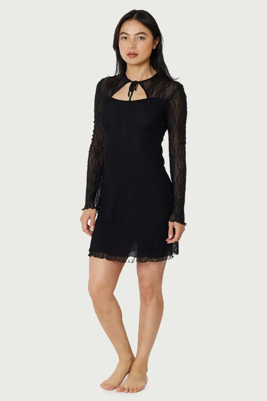 MARIPOSA LONG SLEEVE BOW MINI DRESS made by FIND ME NOW