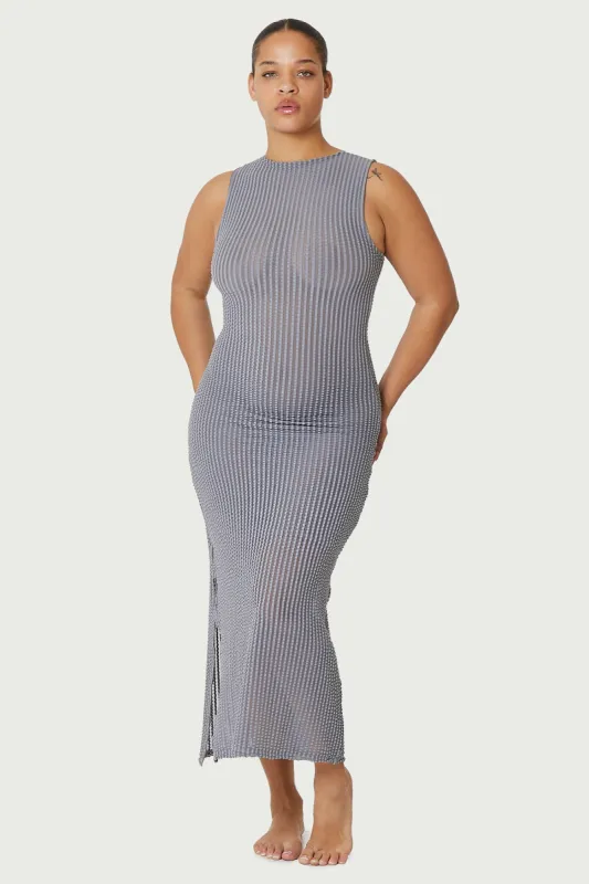 ADDISON SEERSUCKER MIDI DRESS sold by FIND ME NOW
