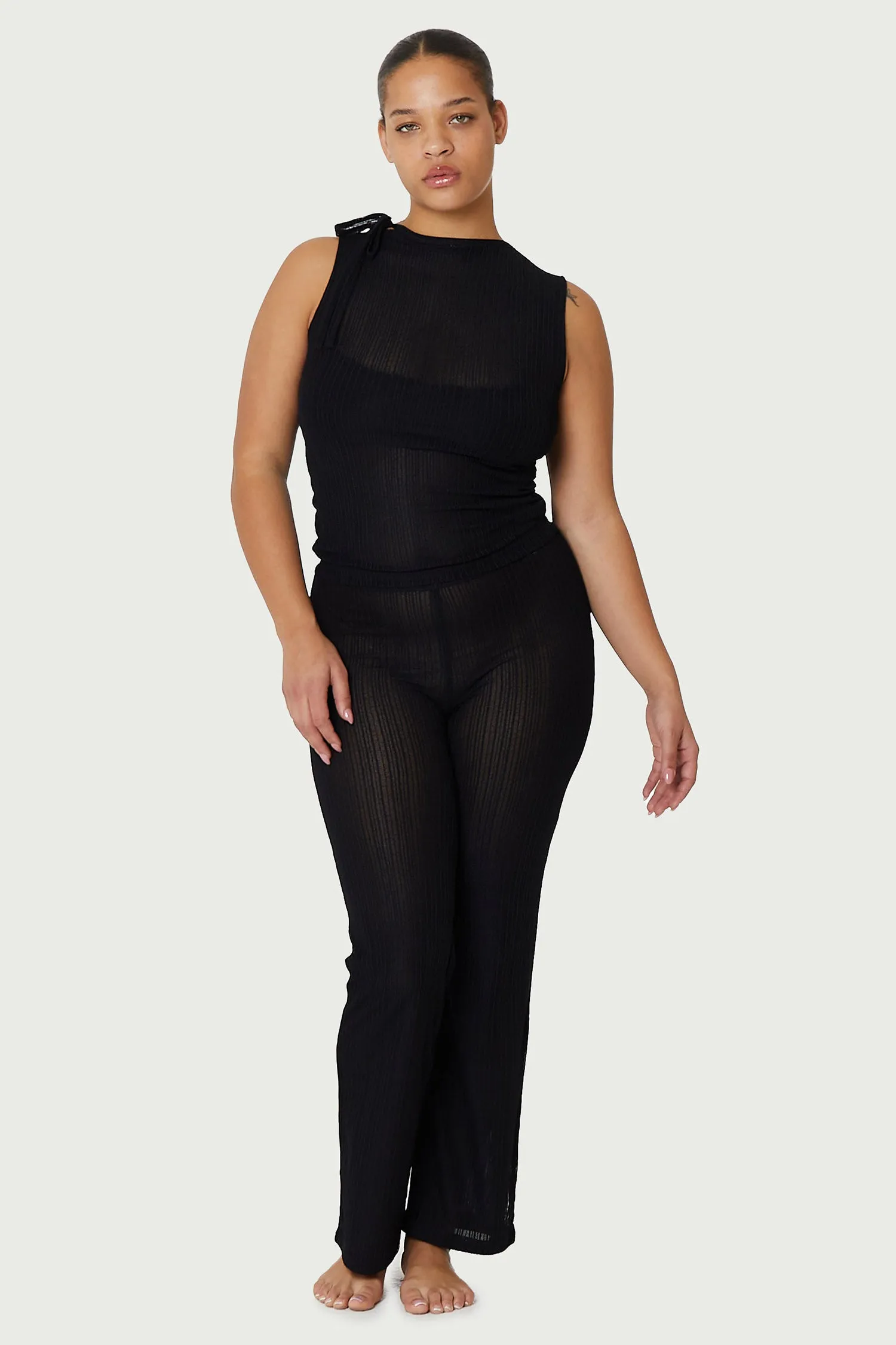 Ribbed Mesh Tie Tank sold by FIND ME NOW product image thumbnail 2