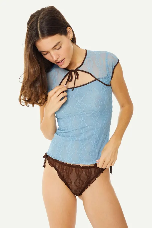 Mariposa Lace Bow Tee sold by FIND ME NOW