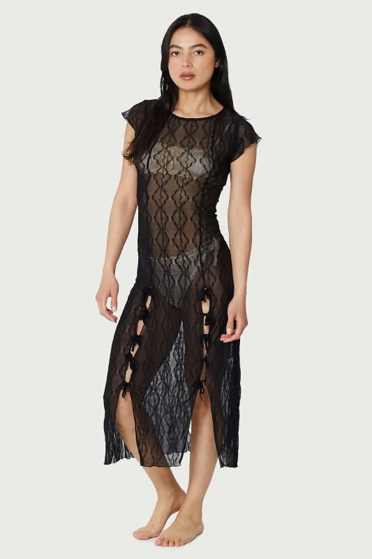 Mariposa Lace Midi Dress in Night sold by FIND ME NOW