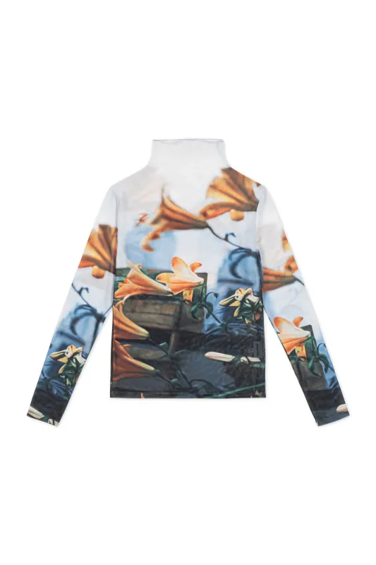 Paulie Mockneck Top in Tiger Lilies sold by FIND ME NOW