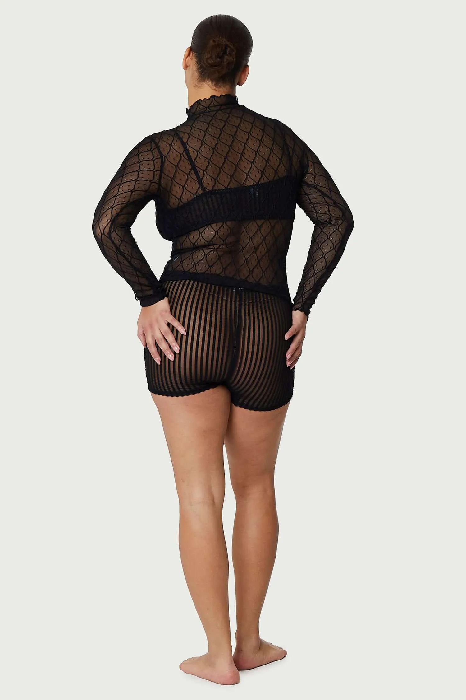 Wanda Mesh Long Sleeve Mock Neck Top sold by FIND ME NOW product image thumbnail 3