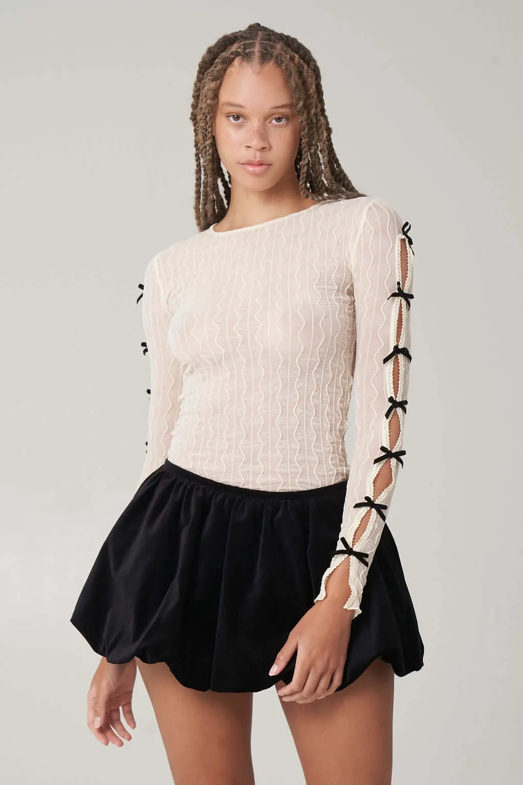 Ross Bow Long Sleeve Top sold by FIND ME NOW