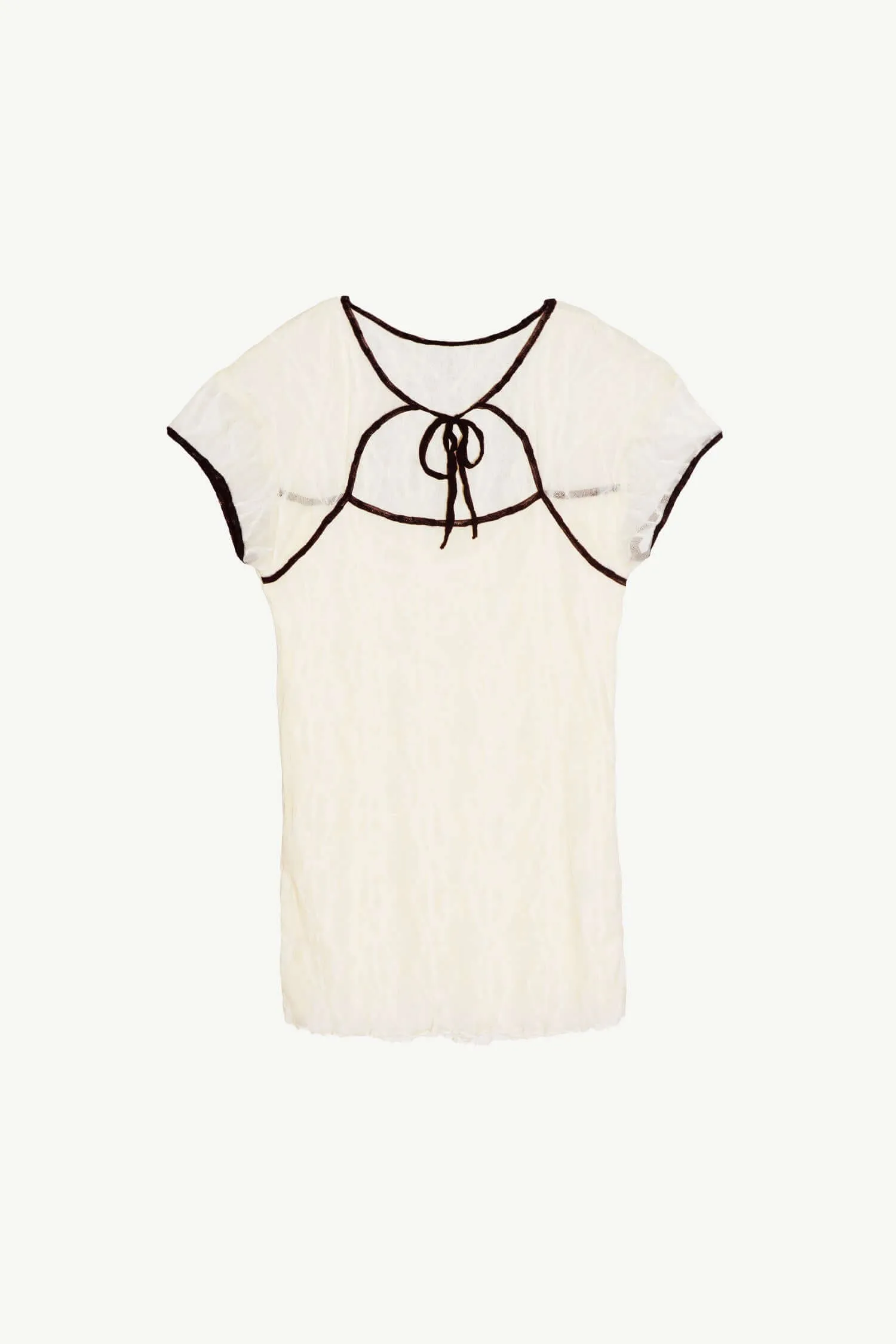 Mariposa Lace Bow Tee in Piped Cloud sold by FIND ME NOW product image thumbnail 5
